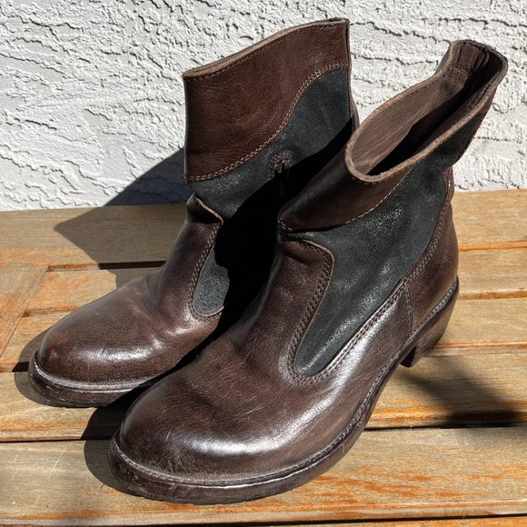 Moma Suede and Leather Ankle Boot - Picture 4 of 6